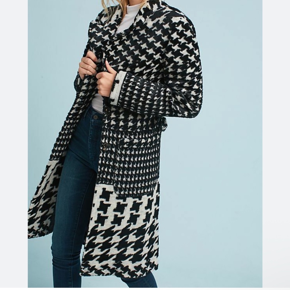 Anthropologie Houndstooth Coat